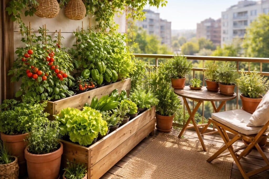 apprenez à créer un potager sur balcon et cultivez vos propres légumes et herbes aromatiques même avec un espace limité. conseils pratiques et astuces pour un jardin urbain réussi.