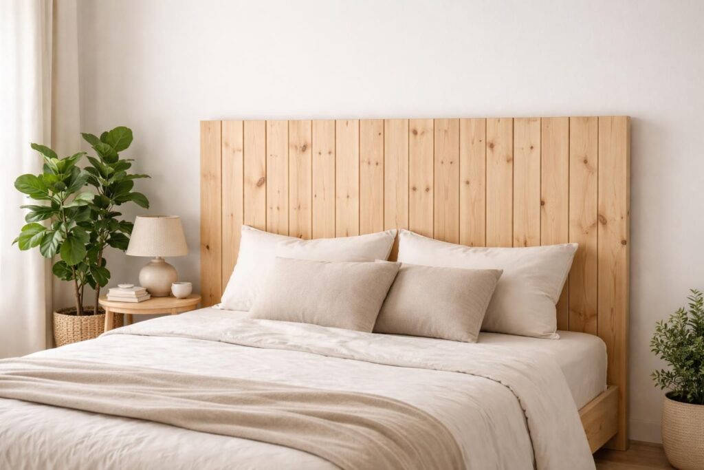 apprenez à créer une tête de lit diy en bois facilement avec notre guide étape par étape, pour ajouter une touche personnalisée et chaleureuse à votre chambre.