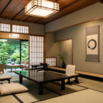 Salle de tatami zen et moderne