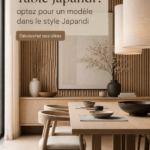 Une table japandi en bois clair dans un intérieur chaleureux