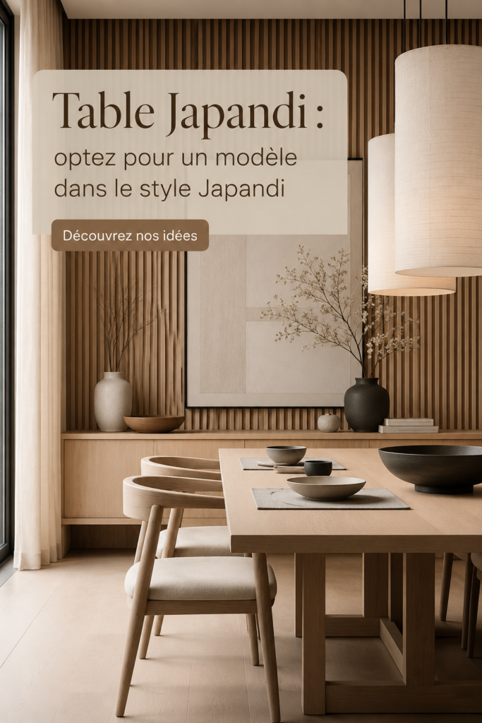 Une table japandi en bois clair dans un intérieur chaleureux