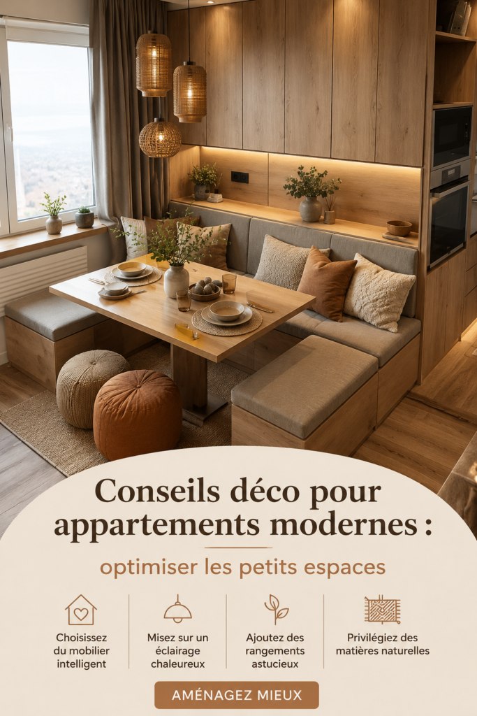 Un intérieur moderne et bien aménagé dans un petit espace co-op.