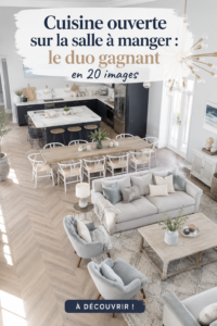 Cuisine ouverte sur la salle à manger avec un espace convivial et chaleureux.