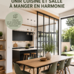 Cuisine et salle à manger harmonisées avec des meubles assortis