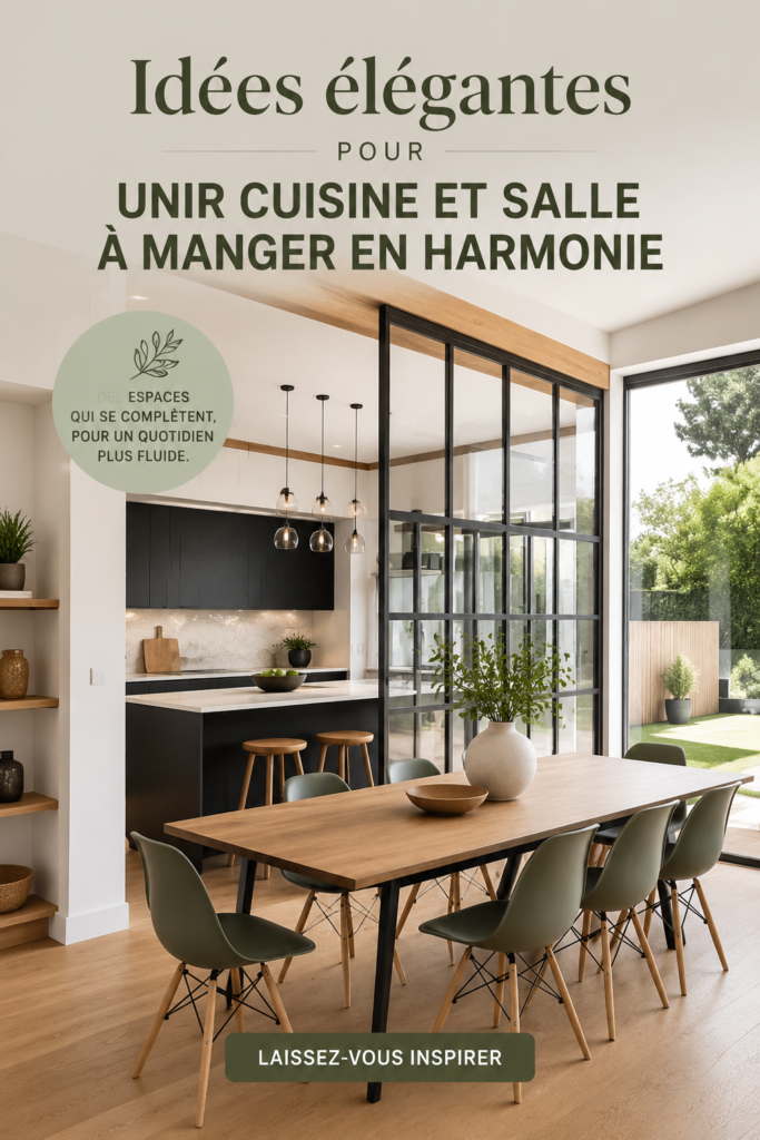 Cuisine et salle à manger harmonisées avec des meubles assortis