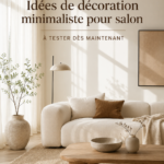 Salon minimaliste avec des tons neutres et des éléments décoratifs simples