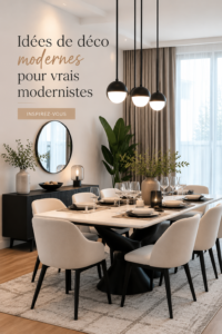 Décoration moderne et chaleureuse dans un salon contemporain.