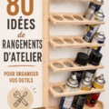 Un atelier bien organisé avec des outils rangés dans des boîtes de rangement.