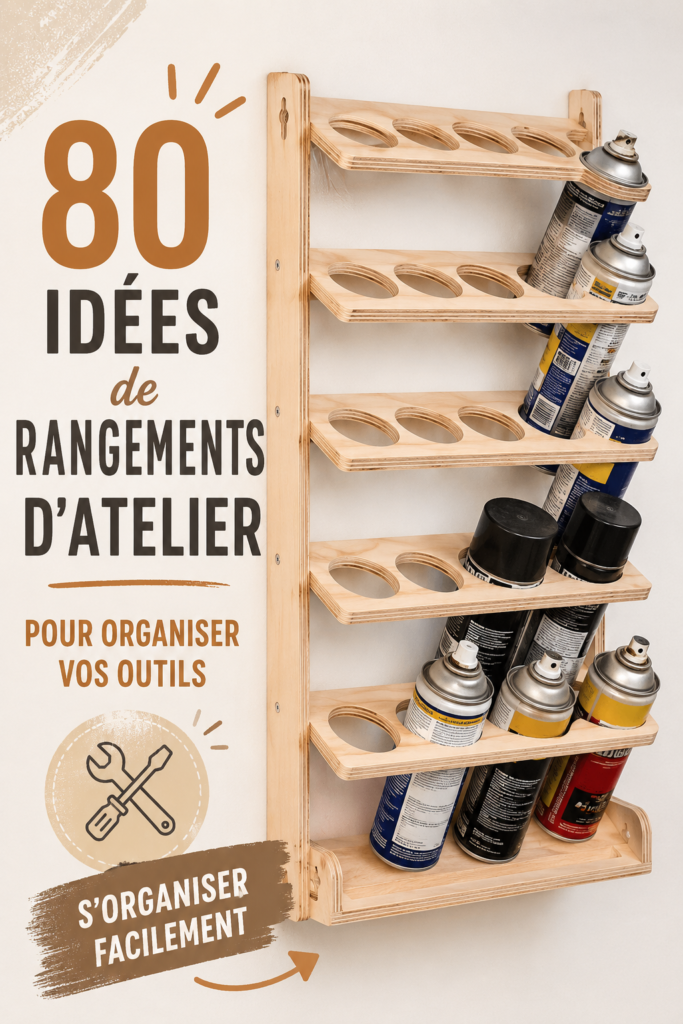 Un atelier bien organisé avec des outils rangés dans des boîtes de rangement.