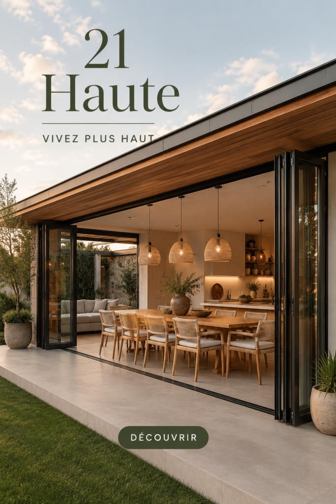 Salle à manger élégante avec une décoration haut de gamme, mobilier chic et ambiance chaleureuse.