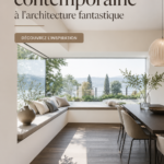 Une maison contemporaine avec une architecture moderne et aérienne.
