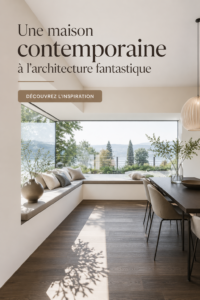 Une maison contemporaine avec une architecture moderne et aérienne.