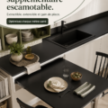 Une cuisine moderne avec un plan de travail extensible et une belle table escamotable