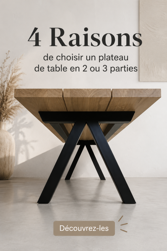 Une belle table avec un plateau en plusieurs parties, illustrant la tendance de la modularité.