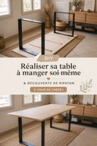Table à manger en bois faite maison, réalisée en DIY