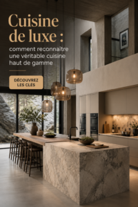 Cuisine moderne haut de gamme avec des finitions élégantes et des appareils de qualité.