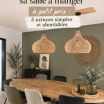 Salle à manger relookée avec des couleurs douces et un style moderne.