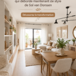 Un salon avant et après son relooking, montrant une transformation stylée et moderne