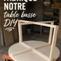Table basse en bois réalisée en DIY, unique et personnalisée.