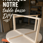 Table basse en bois réalisée en DIY, unique et personnalisée.