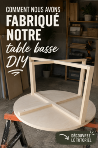 Table basse en bois réalisée en DIY, unique et personnalisée.