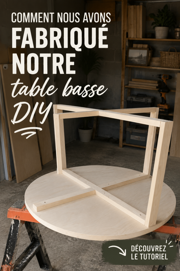 Table basse en bois réalisée en DIY, unique et personnalisée.