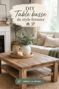 Table basse farmhouse en bois DIY réalisée avec amour