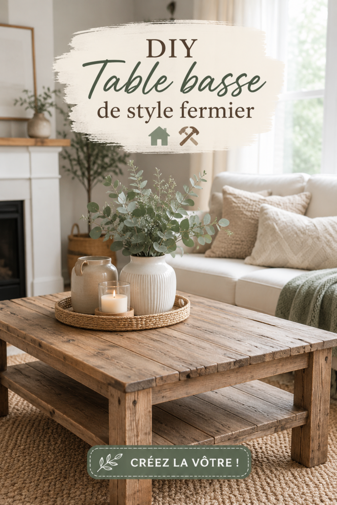 Table basse farmhouse en bois DIY réalisée avec amour