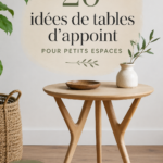 Table d'appoint moderne dans un salon cosy