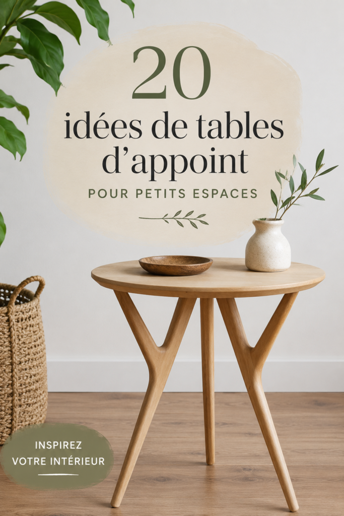 Table d'appoint moderne dans un salon cosy