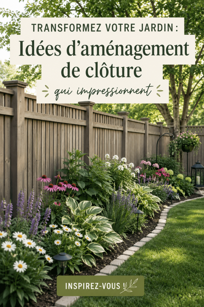 Un jardin magnifiquement aménagé avec une clôture en bois fleuri.