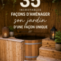 Un jardin aménagé avec des éléments uniques et colorés