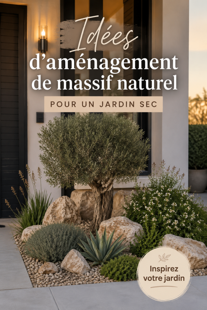 Aménagement d'un jardin sec avec un massif naturel fleuri