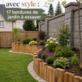 Un magnifique jardin avec des bordures en bois stylish