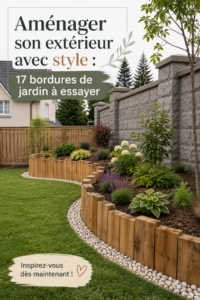 Un magnifique jardin avec des bordures en bois stylish