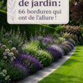 Bordures de jardin en bois entourant des fleurs colorées