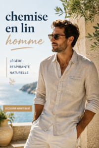 Une chemise en lin pour homme dans des teintes claires, parfaite pour le printemps.