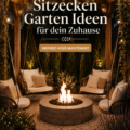 Jardin avec un coin détente bien aménagé, incluant des chaises confortables et des plantes apaisantes.
