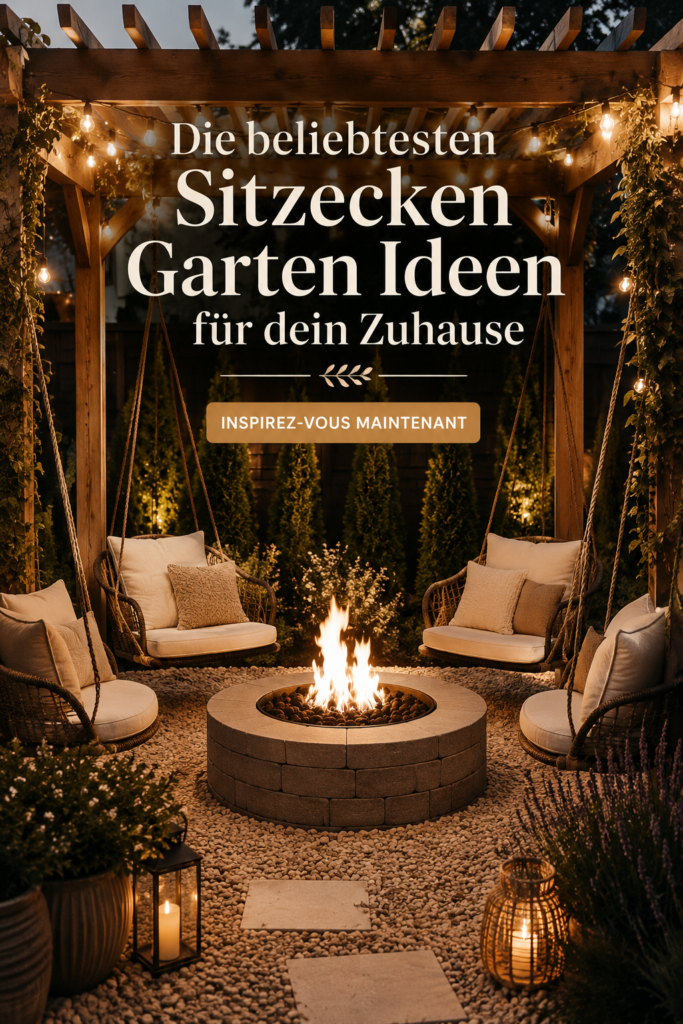 Jardin avec un coin détente bien aménagé, incluant des chaises confortables et des plantes apaisantes.