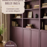 Bibliothèque IKEA Billy transformée avec un design unique et accueillant.
