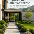 Allée de jardin décorative en gravier entourée de fleurs colorées