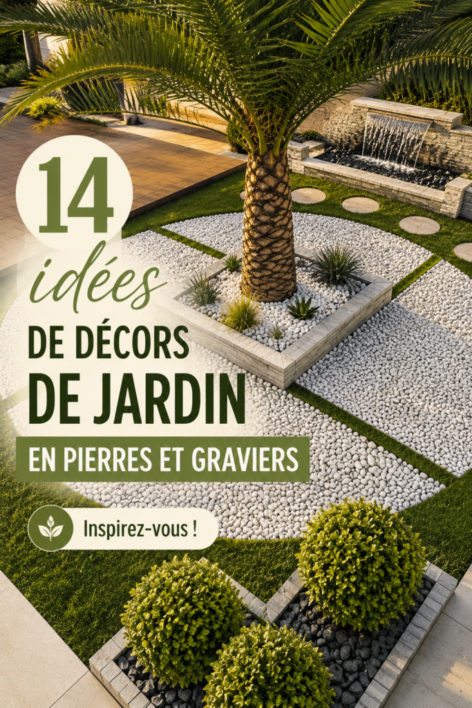 Aménagement de jardin avec des pierres et des graviers décoratifs