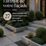Entrée de maison avec un jardin avant moderne et accueillant