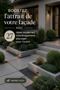 Entrée de maison avec un jardin avant moderne et accueillant