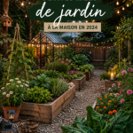 Jardin compact avec des fleurs colorées et des plantes en pot sur un balcon.