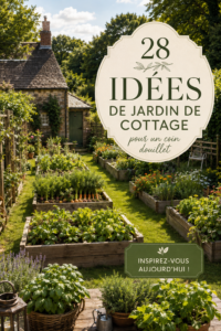 Un jardin de cottage luxuriant avec des fleurs colorées et un chemin en pierre
