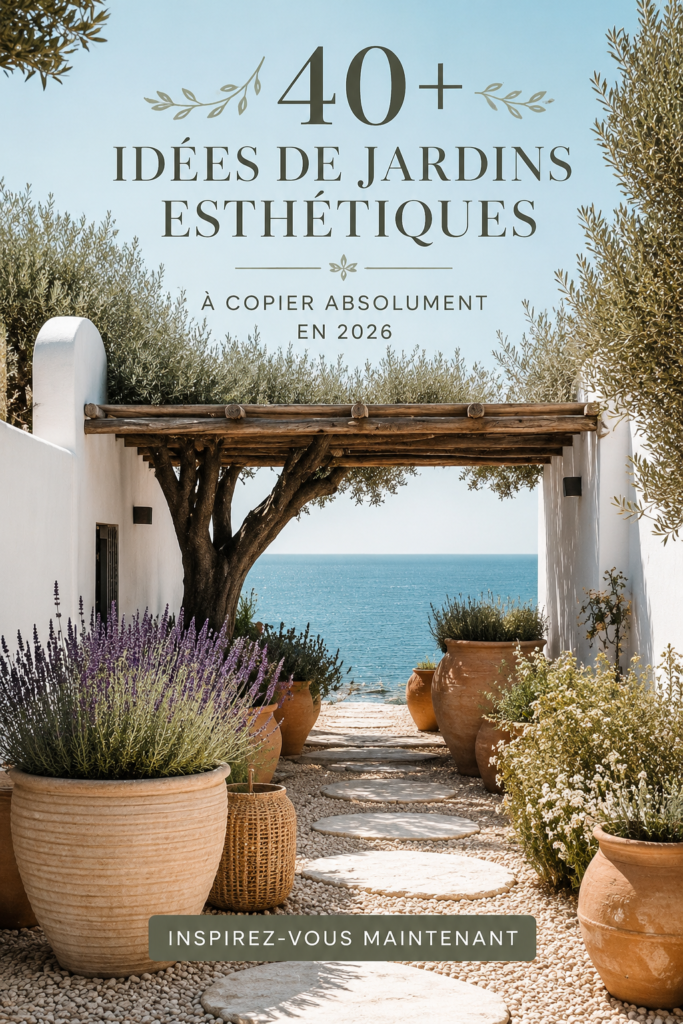 Un jardin esthétique avec des plantes colorées et des meubles d'extérieur accueillants.