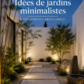 Un jardin minimaliste épuré avec des plantes succulentes et une décoration simple.