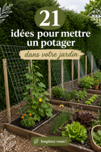 Potager bien aménagé dans un jardin avec diverses plantes