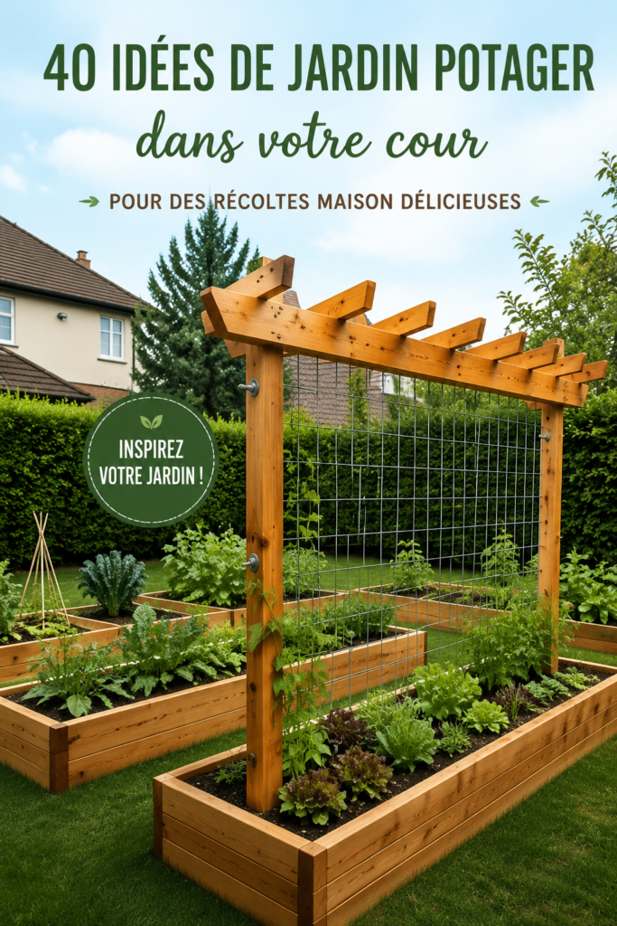Jardin potager fleurissant avec divers légumes cultivés